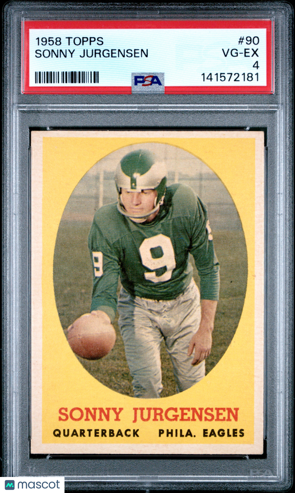 Sonny Jurgensen 1958 Topps Rookie RC Philadelphia Eagles #90 PSA 4