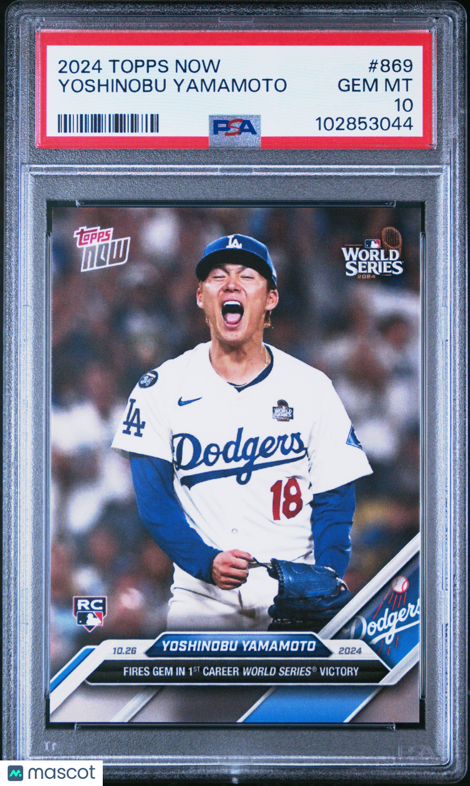 Yoshinobu Yamamoto 2024 Topps Now Rookie RC Los Angeles Dodgers #869 PSA 10