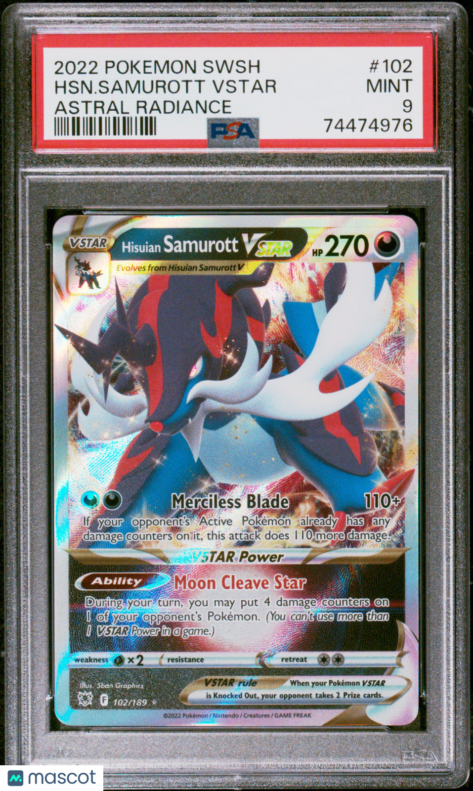 Hisuian Samurott VSTAR 2022 Pokemon Astral Radiance PSA 9 #102