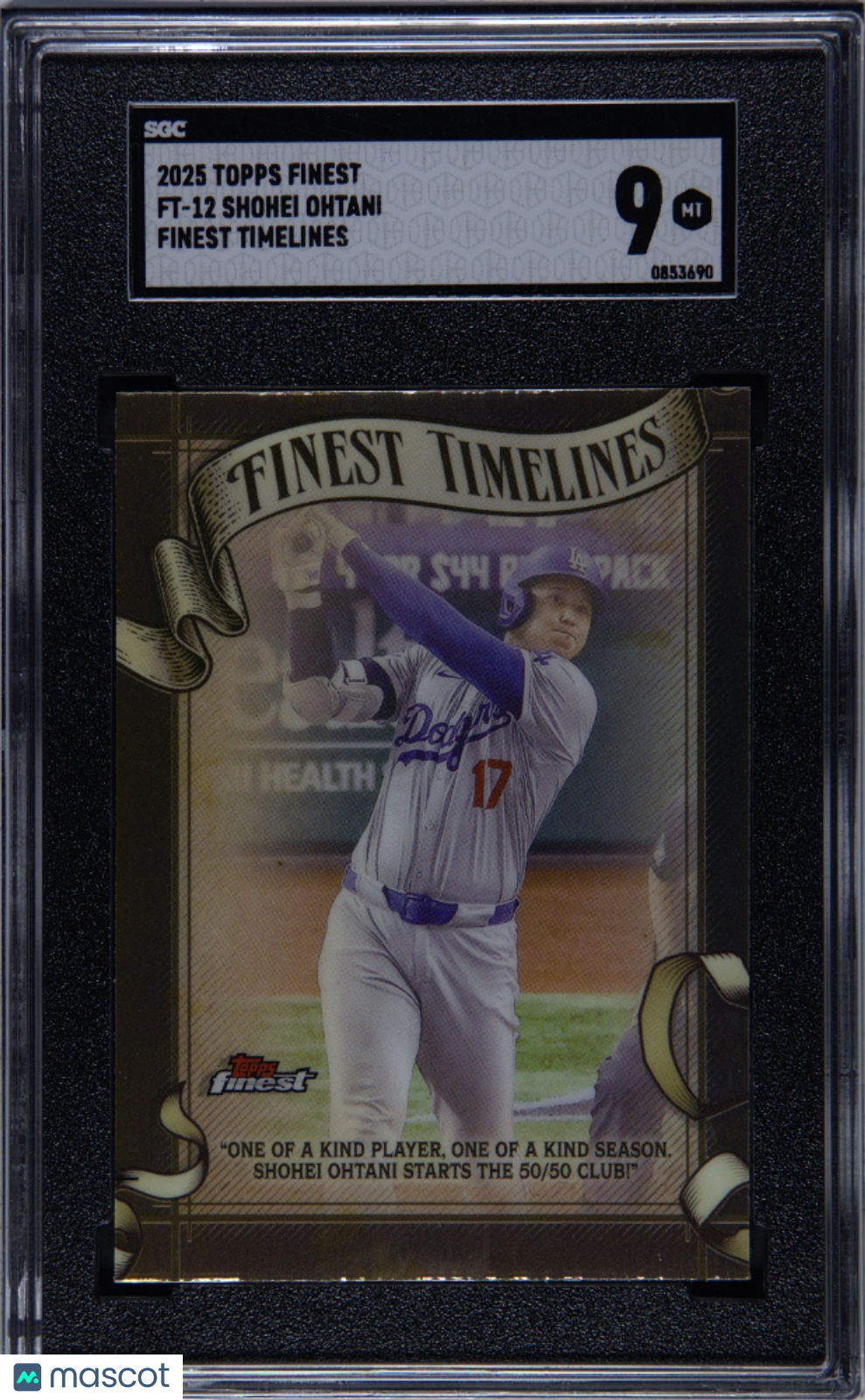 Shohei Ohtani 2025 Topps Finest Timelines Los Angeles Dodgers #FT12 SGC 9