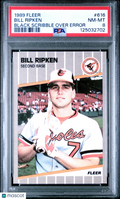Bill Ripken 1989 Fleer Black Scribble Over Error Baltimore Orioles #616 PSA 8