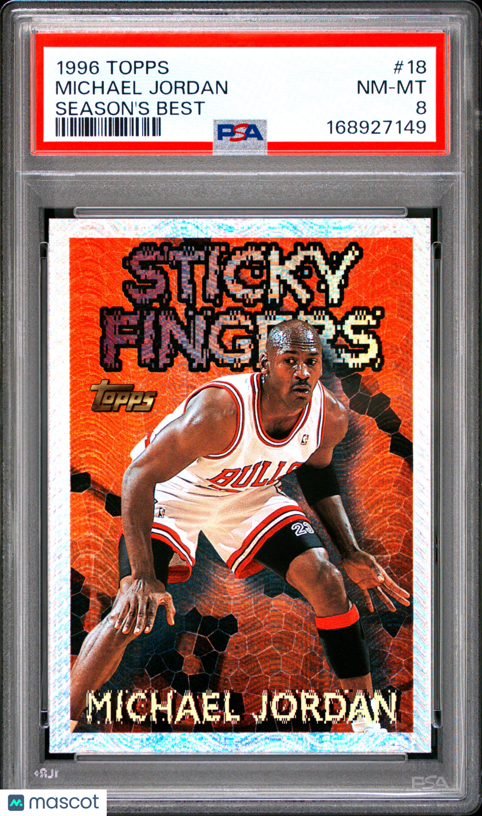 Michael Jordan 1996 Topps Season's Best Sticky Fingers Chicago Bulls #18 SA 8
