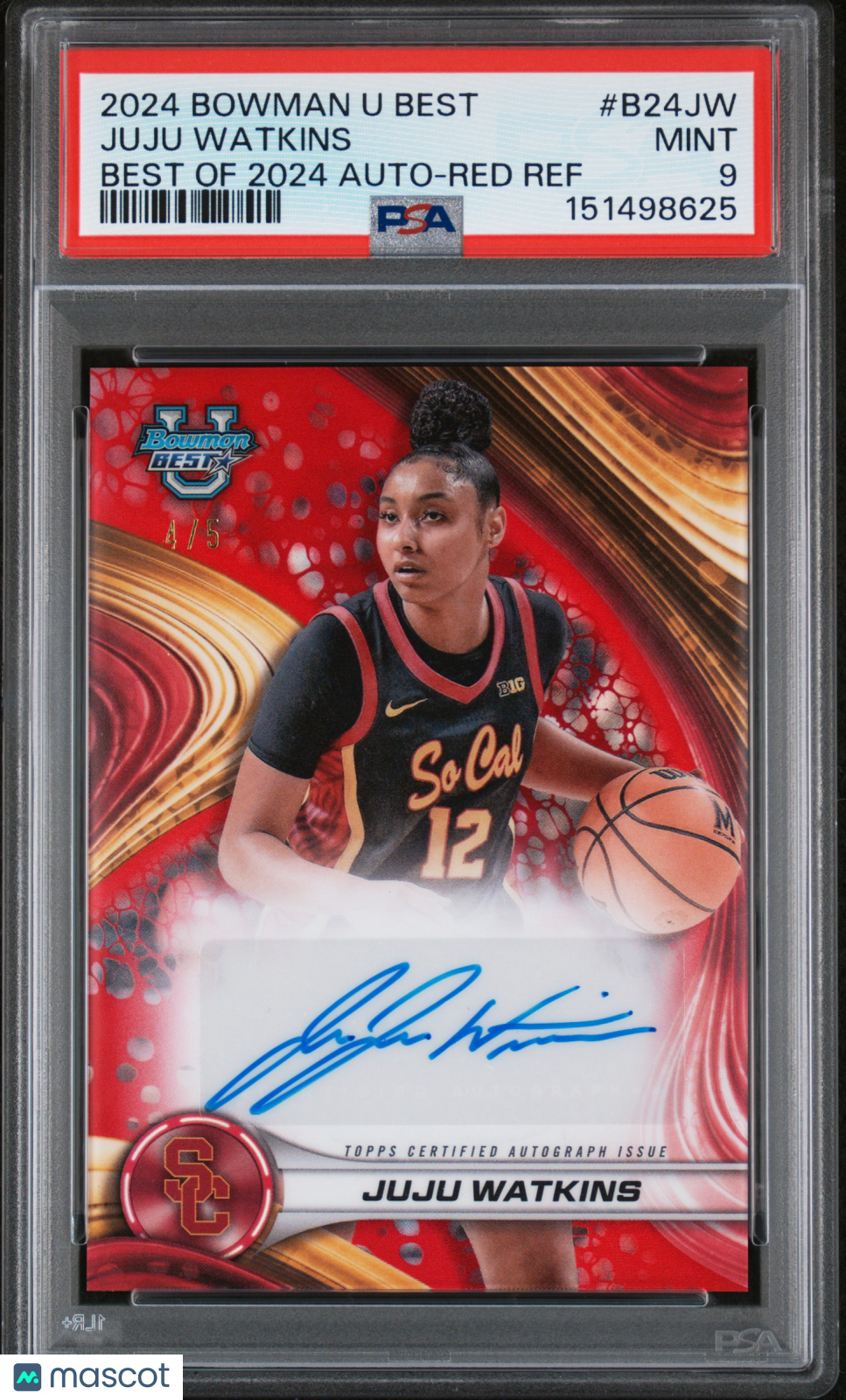 Juju Watkins 2024 Bowman's Best RED Auto Autograph RC USC Trojans 4/5 PSA 9