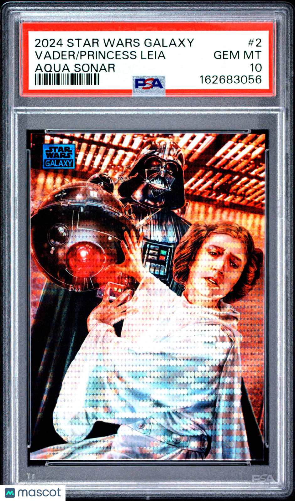 Princess Leia / Vader 2024 Topps Star Wars Galaxy Aqua Sonar 115/199 PSA 10