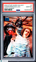 Princess Leia / Vader 2024 Topps Star Wars Galaxy Aqua Sonar 115/199 PSA 10