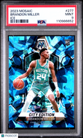 Brandon Miller 2023-24 Mosaic Ice Rookie RC Charlotte Hornets 100/125 PSA 9