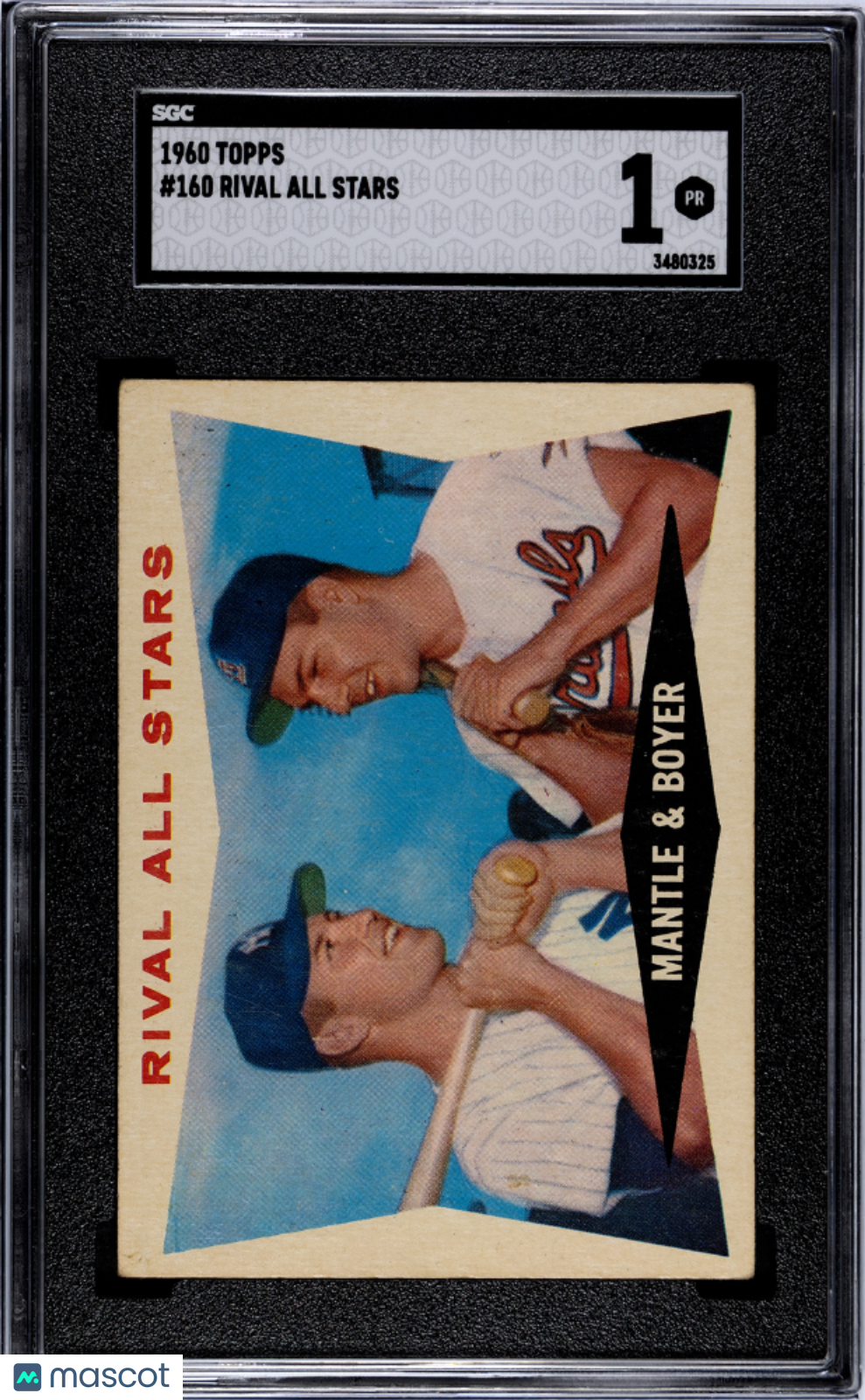 Mickey Mantle & Ken Boyer 1960 Topps Rival All Stars Yankees #160 SGC 1