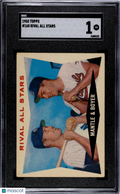 Mickey Mantle & Ken Boyer 1960 Topps Rival All Stars Yankees #160 SGC 1