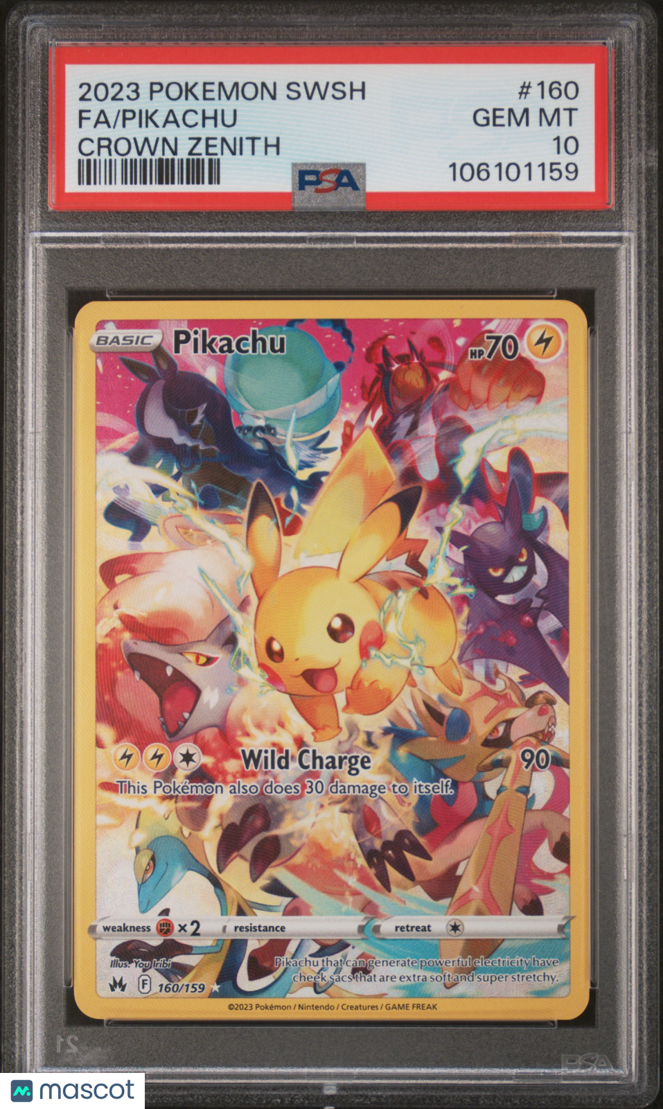 Pikachu 2023 Pokemon Sword And Shield Crown Zenith Fa PSA 10 #160