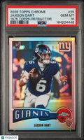 Jaxson Dart 2025 Topps Chrome 1975 Refractor Rookie RC New York Giants PSA 10