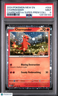 Charmander 2024 Pokemon Mew EN-151 Charizard EX Super-Prem Coll PSA 9 #004