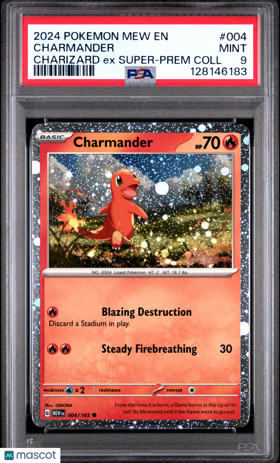 Charmander 2024 Pokemon Mew EN-151 Charizard EX Super-Prem Coll PSA 9 #004