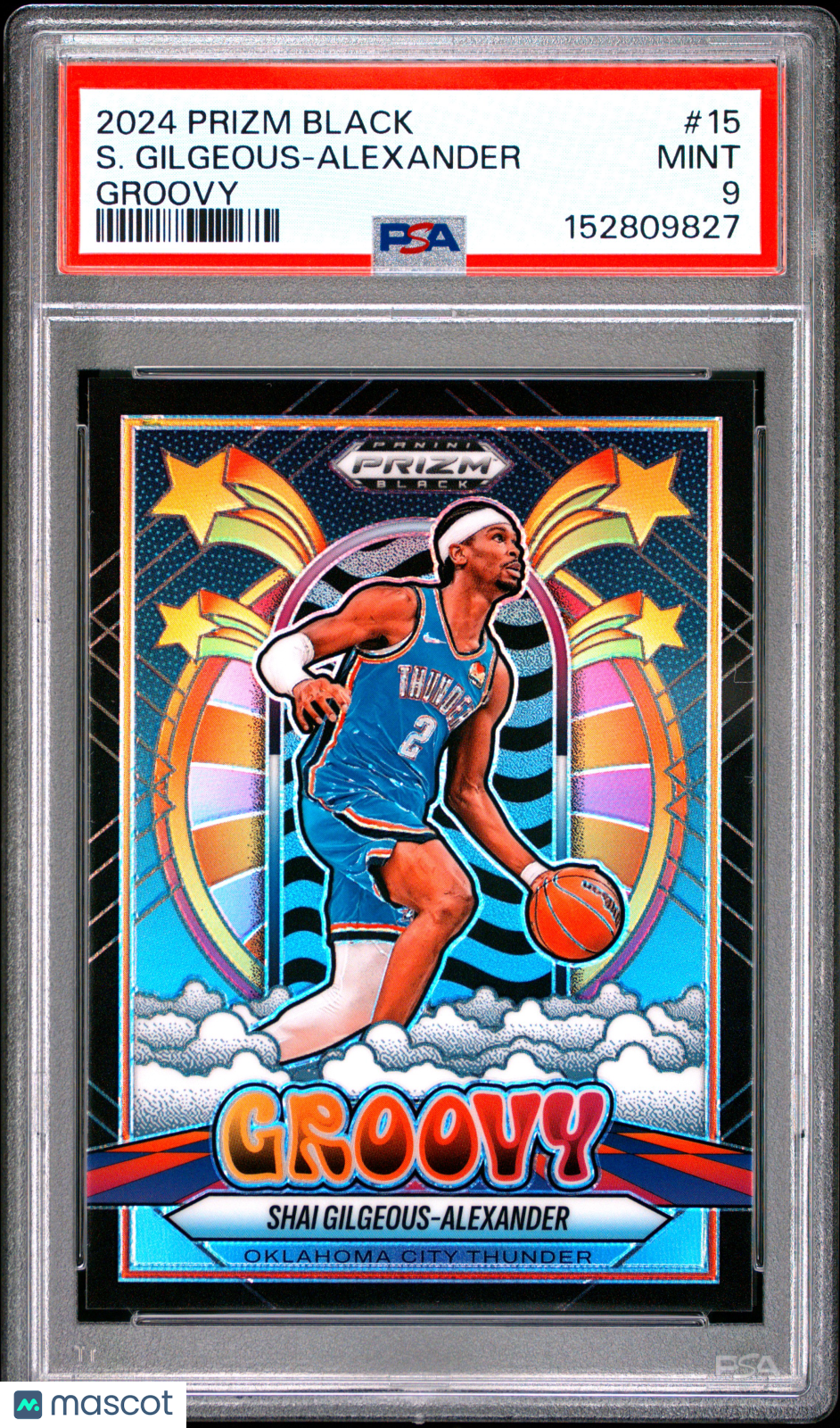 Shai Gilgeous-Alexander 2024 Prizm Black Groovy CASE HIT OKC Thunder PSA 9