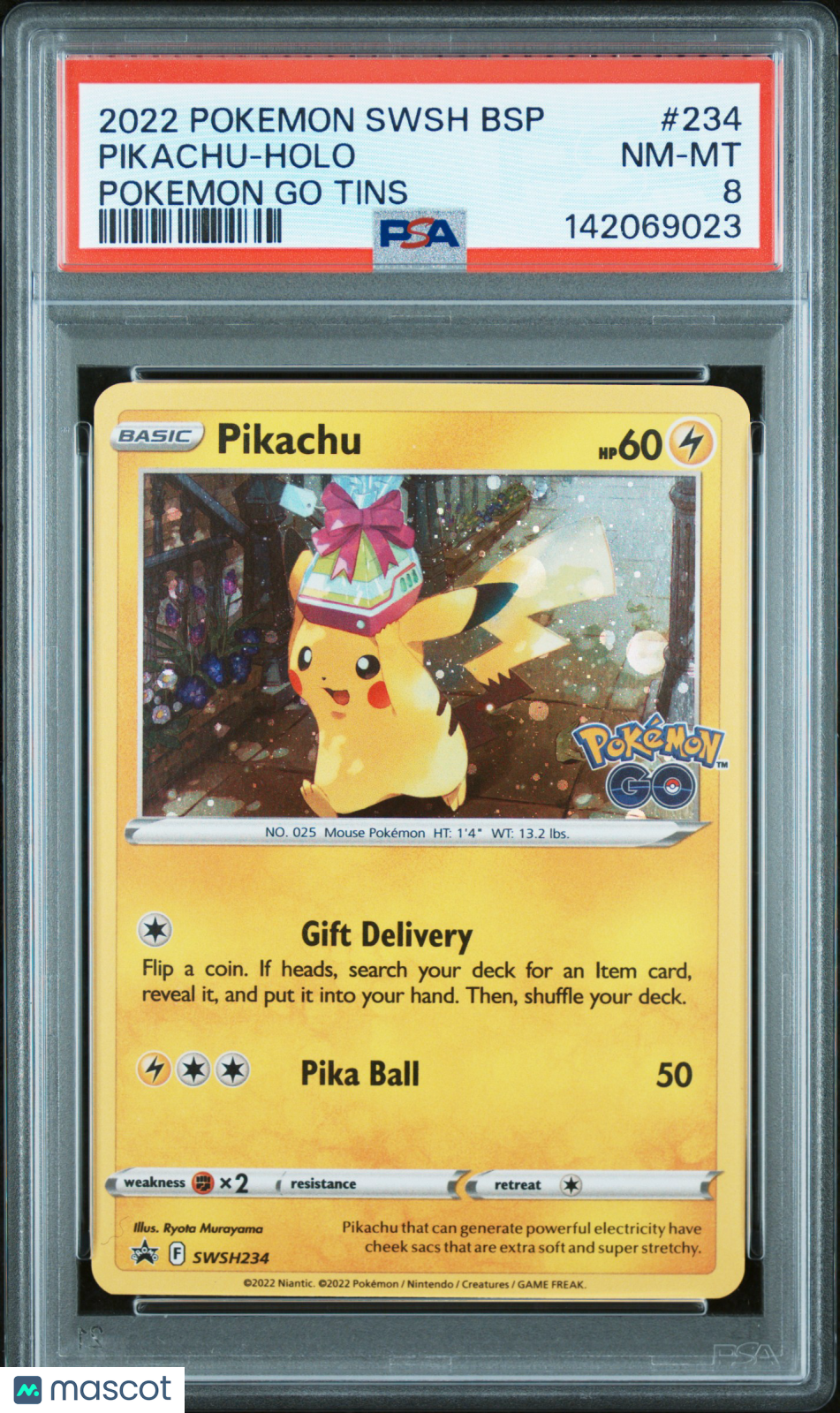 Pikachu 2022 Pokemon Go Black Star Promo Holo PSA 8 #234