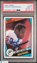 Dwight Stephenson 1984 Topps Auto Autograph Rookie Dolphins #129 PSA 9 Auto 10