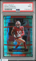 Deebo Samuel 2021 Select Dragon Scale Prizm 77/89 San Francisco 49ers PSA 9