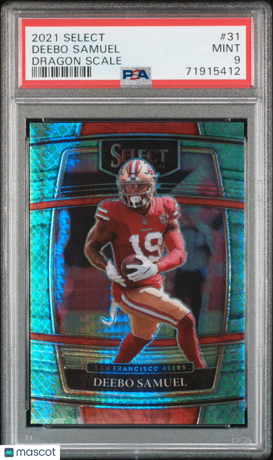 Deebo Samuel 2021 Select Dragon Scale Prizm 77/89 San Francisco 49ers PSA 9