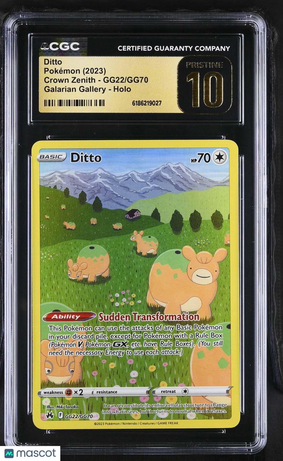 Ditto 2023 Pokemon Crown Zenith Holo CGC 10 #GG22/GG70