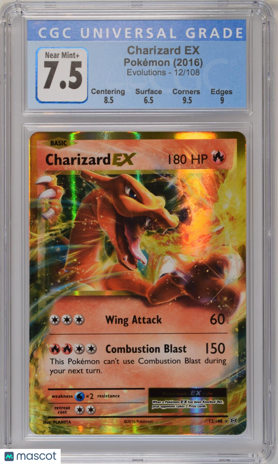 Charizard EX 2016 Pokemon Evolutions Holo 12/108 CGC 7.5 #12/108