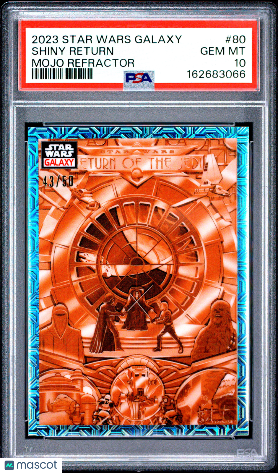 Shiny Return 2023 Topps Chrome Star Wars Galaxy MOJO Refractor 43/50 #80 PSA 10