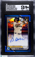 Blake Burke 2024 Bowman Chrome 1st Auto Autograph Blue Brewers 70/150 SGC 9