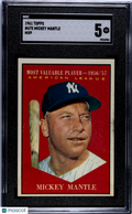 Mickey Mantle 1961 Topps MVP New York Yankees #475 SGC 5