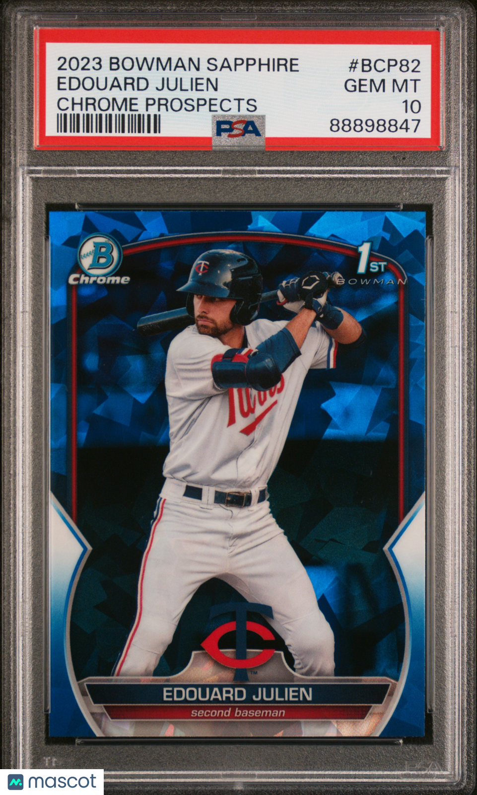 Edouard Julien 2023 Bowman Chrome Sapphire 1st Rookie RC Minnesota Twins PSA 10