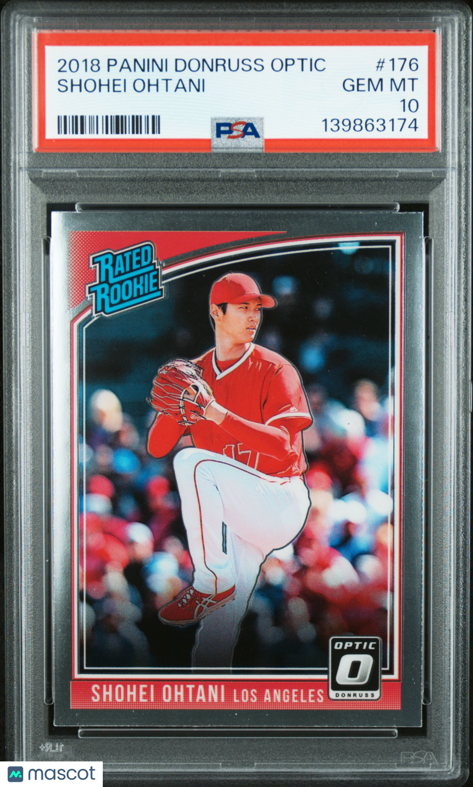 Shohei Ohtani 2018 Optic Rated Rookie Pitching RC Los Angeles Angels #176 PSA 10