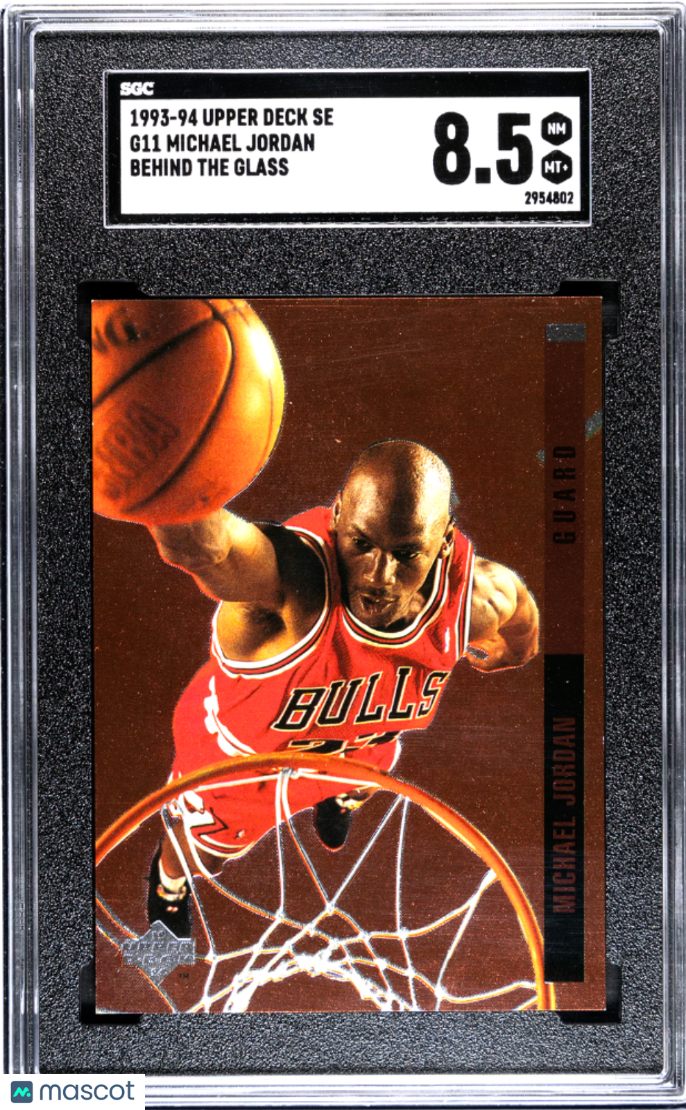 Michael Jordan 1993 Upper Deck SE Behind The Glass SGC 8.5