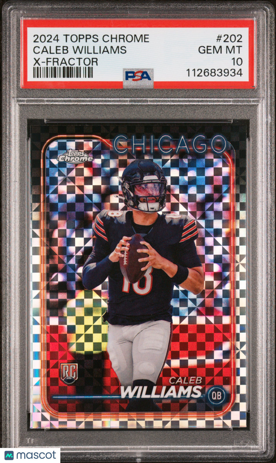Caleb Williams 2024 Topps Chrome X-Fractor Rookie RC Chicago Bears #202 PSA 10