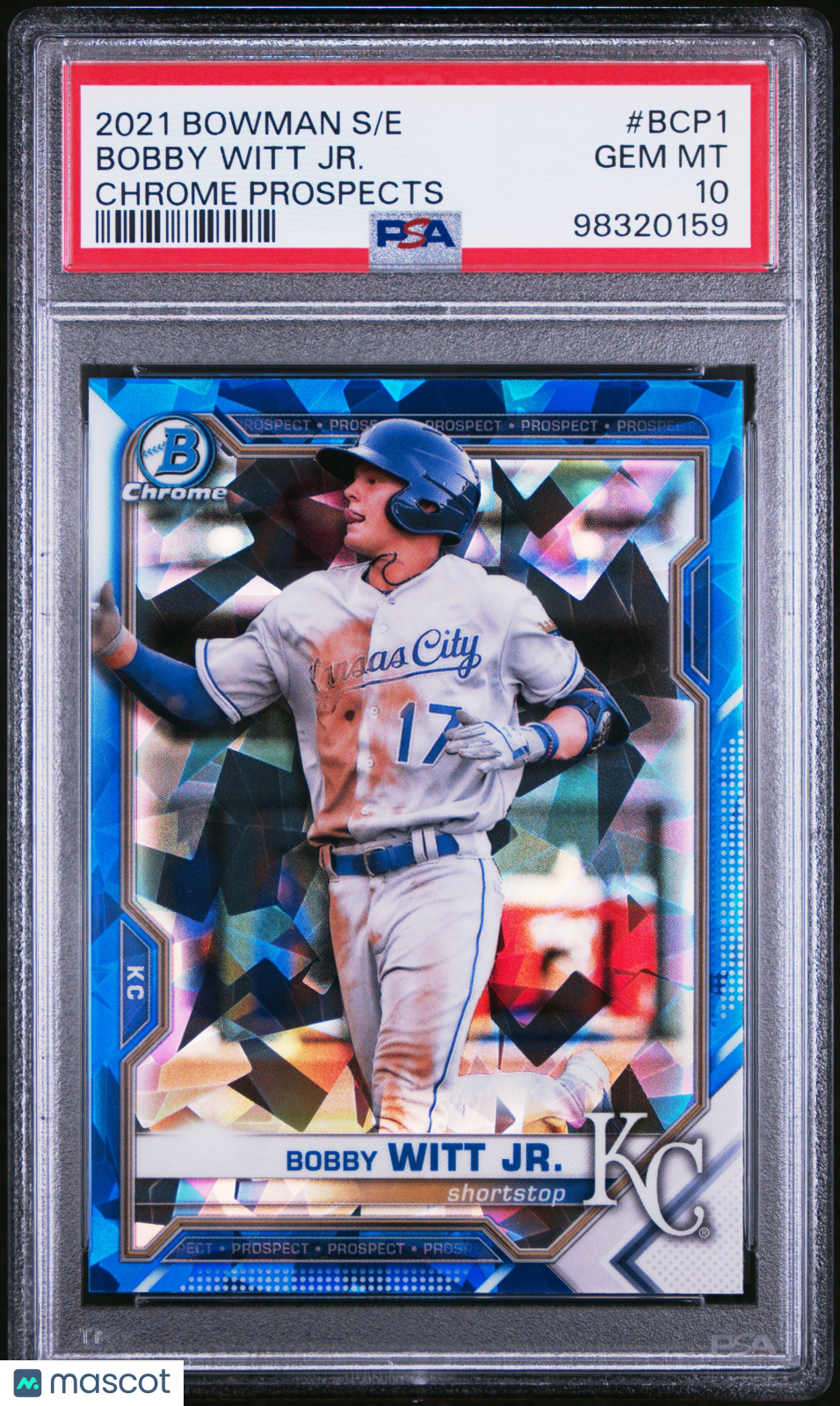 Bobby Witt Jr. 2021 Bowman Chrome Sapphire Edition Prospects RC Royals #1 PSA 10
