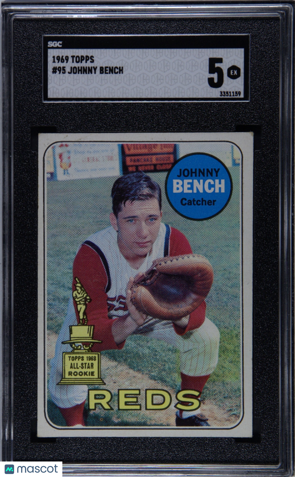 Johnny Bench 1969 Topps Cincinnati Reds #95 SGC 5