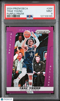 Trae Young 2024-25 Prizm Deca Purple Prizm Atlanta Hawks 96/99 PSA 9
