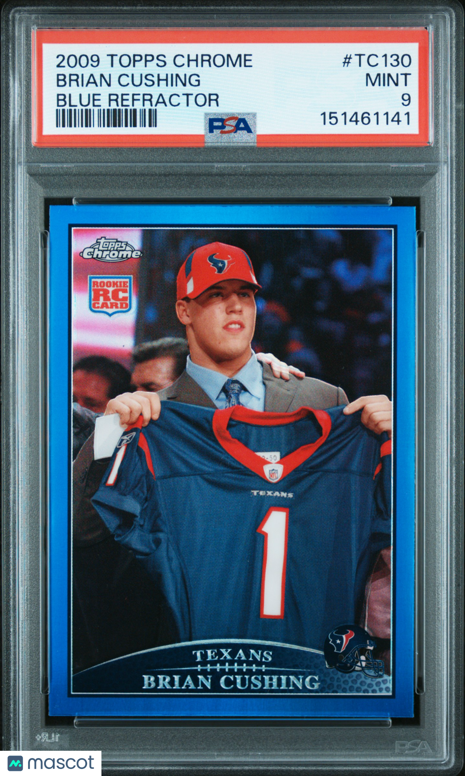 Brian Cushing 2009 Topps Chrome Blue Refractor Rookie RC Houston Texans PSA 9