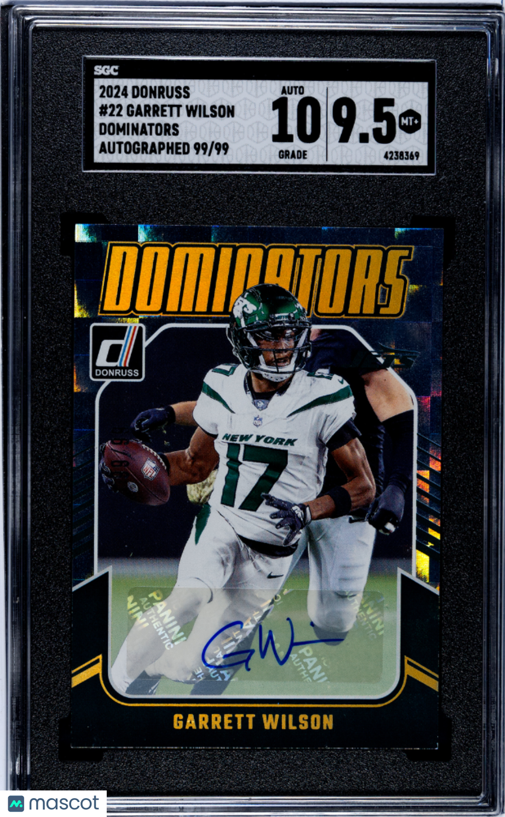 Garrett Wilson 2024 Donruss Dominators Auto Autograph 99/99 SGC 9.5 Auto 10