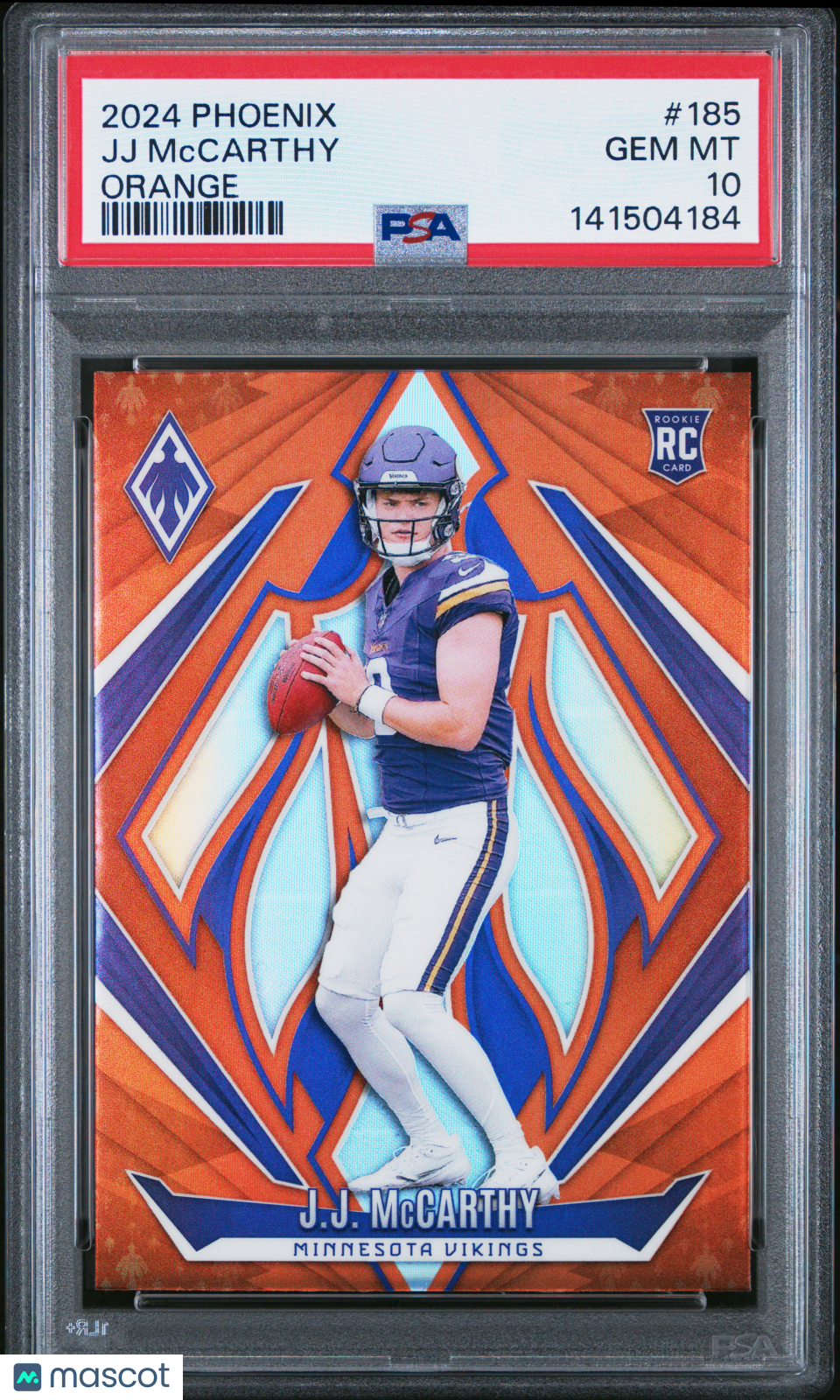 JJ Mccarthy 2024 Phoenix Orange Rookie RC Minnesota Vikings PSA 10