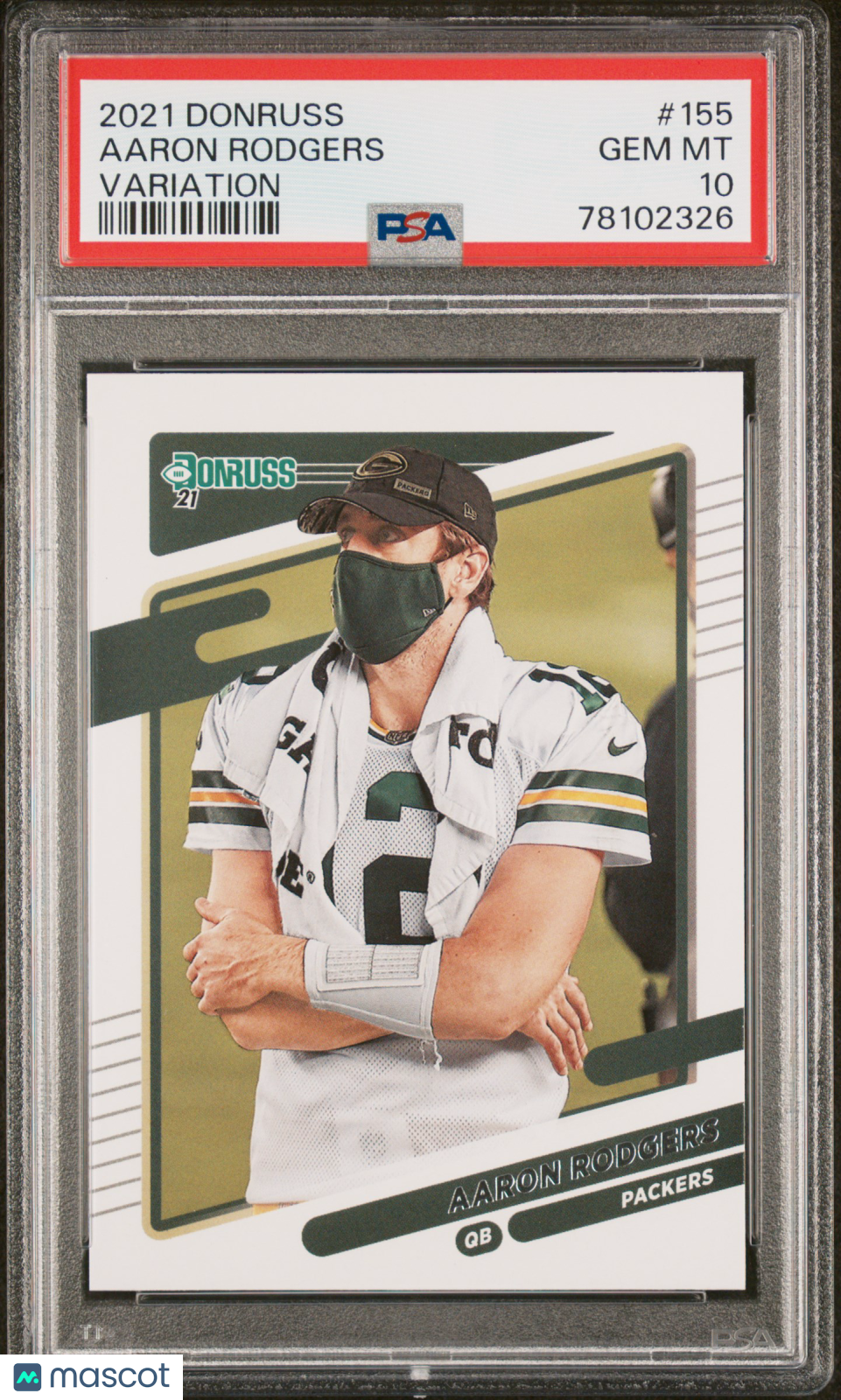Aaron Rodgers 2021 Donruss Variation Green Bay Packers #155 PSA 10