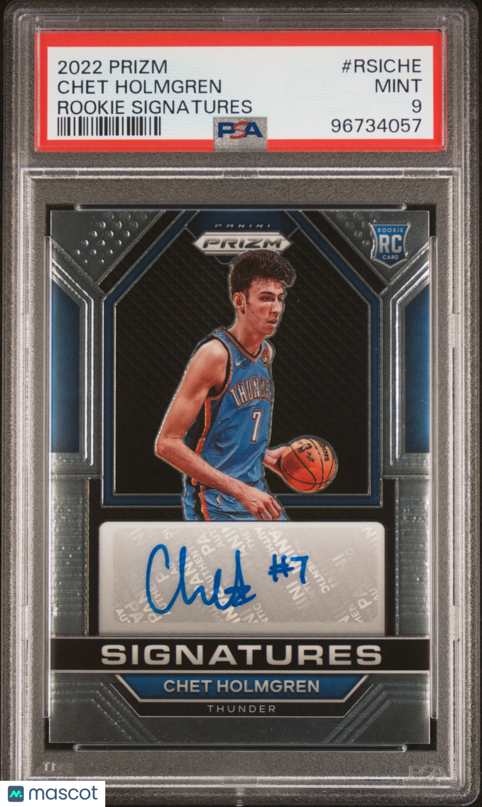 Chet Holmgren 2022 Panini Prizm Rookie Signatures PSA 9