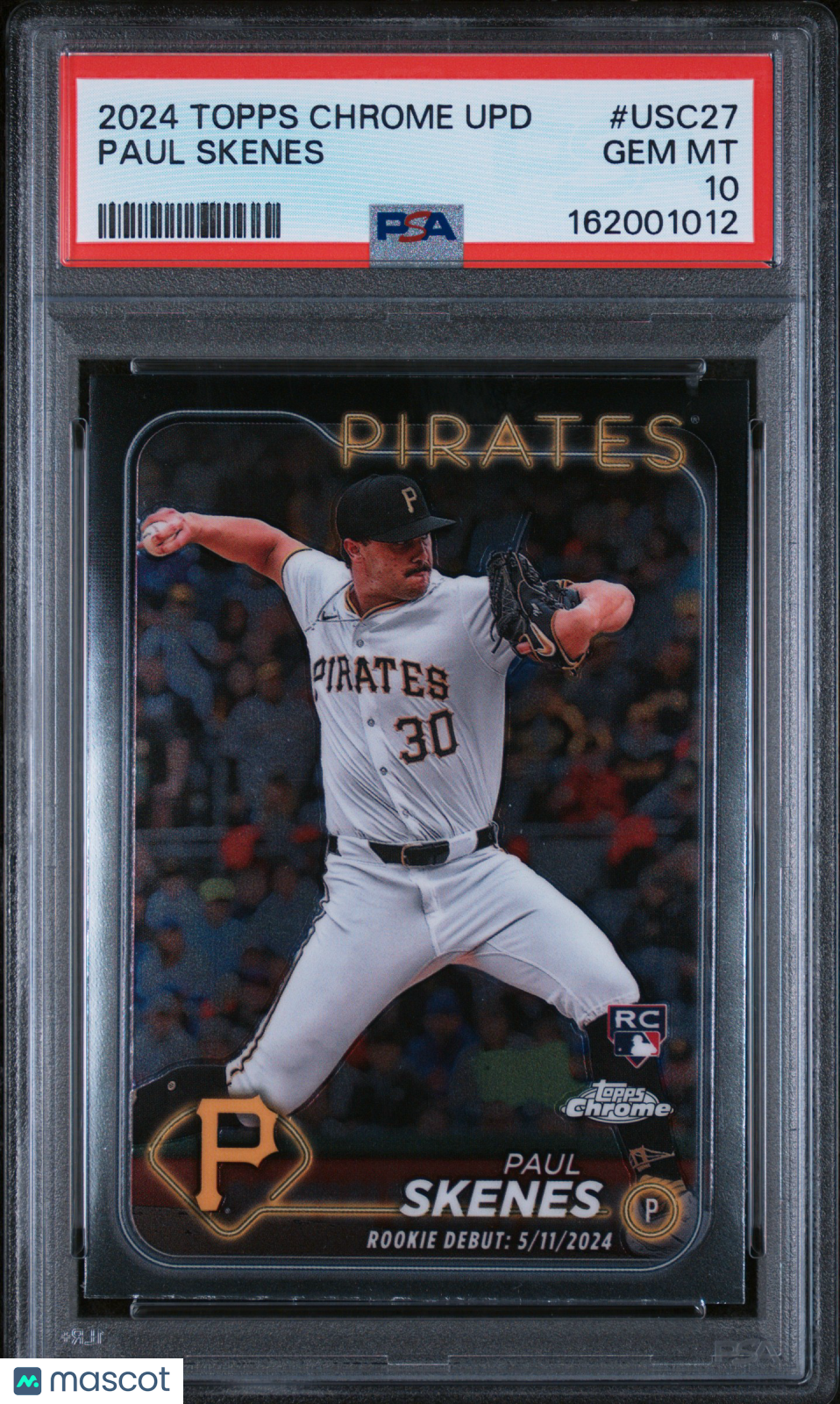 Paul Skenes 2024 Topps Chrome Update Rookie RC Pittsburgh Pirates #27 PSA 10