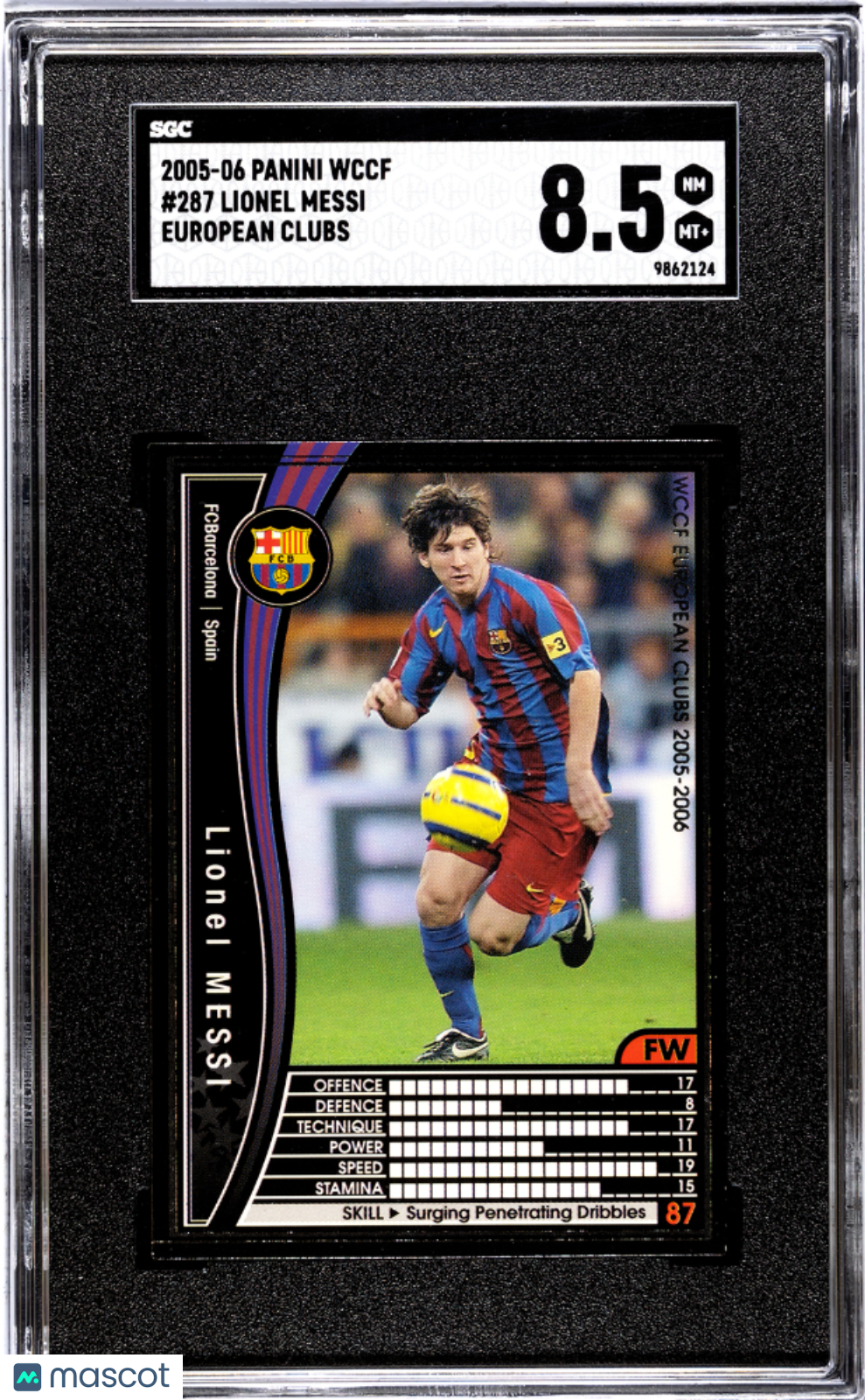Lionel Messi 2005-06 Panini Wccf European Clubs FC Barcelona SGC 8.5