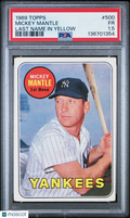 Mickey Mantle 1969 Topps Last Name In Yellow New York Yankees #500 PSA 1.5