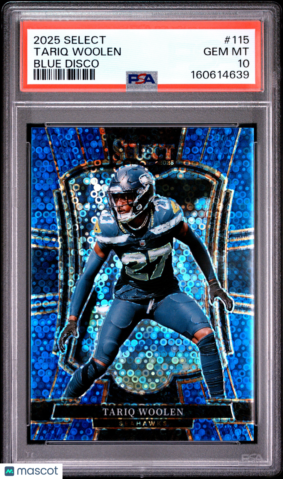 Tariq Woolen 2025 Panini Select Blue Disco PSA 10