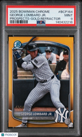 George Lombard Jr. 2025 Bowman Chrome GOLD Refractor Yankees 42/50 PSA 9