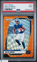Malik Nabers 2024 Prizm Orange Wave Rookie RC New York Giants 43/60 PSA 9