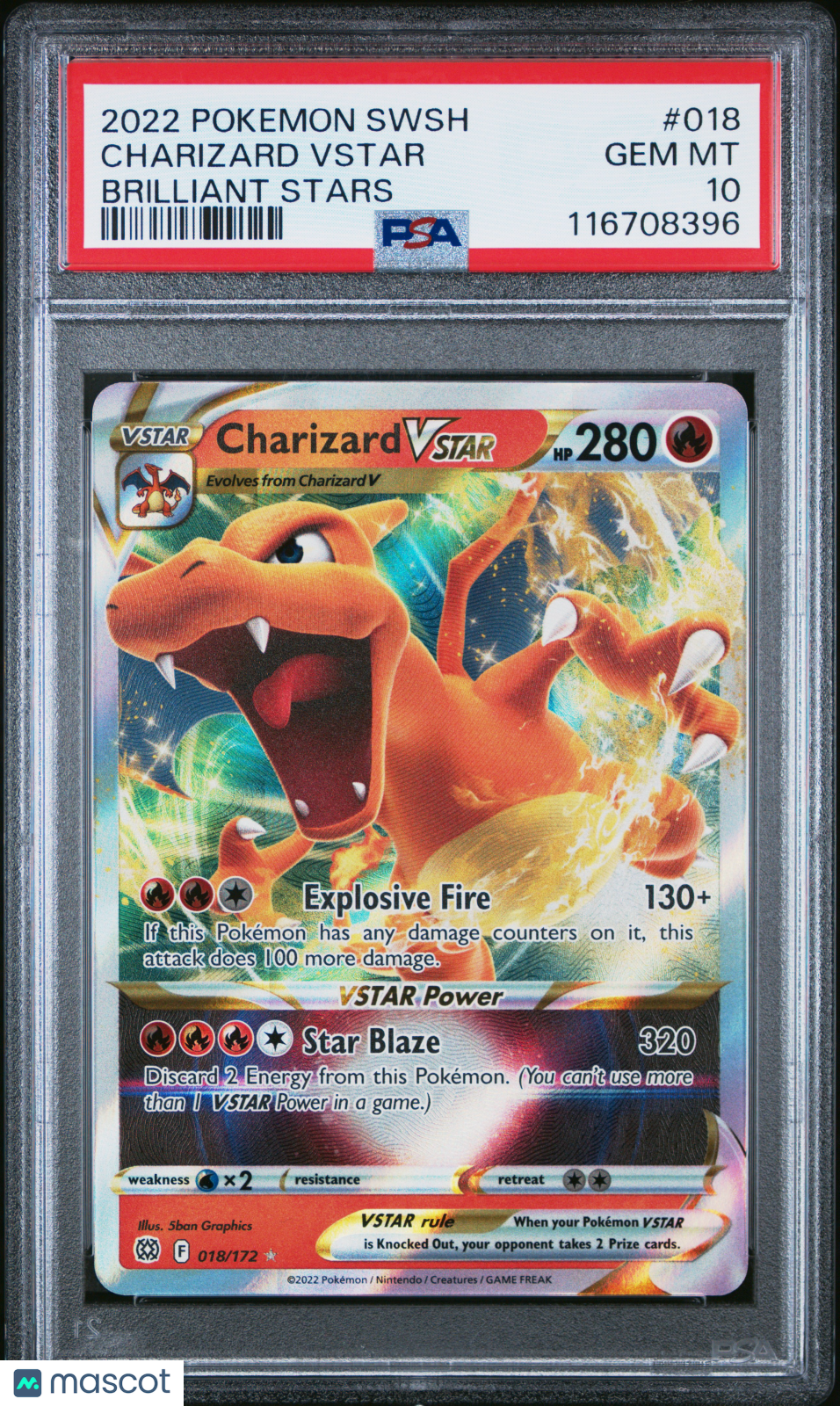 Charizard VSTAR 2022 Pokemon Sword & Shield Brilliant Stars  PSA 10 #018