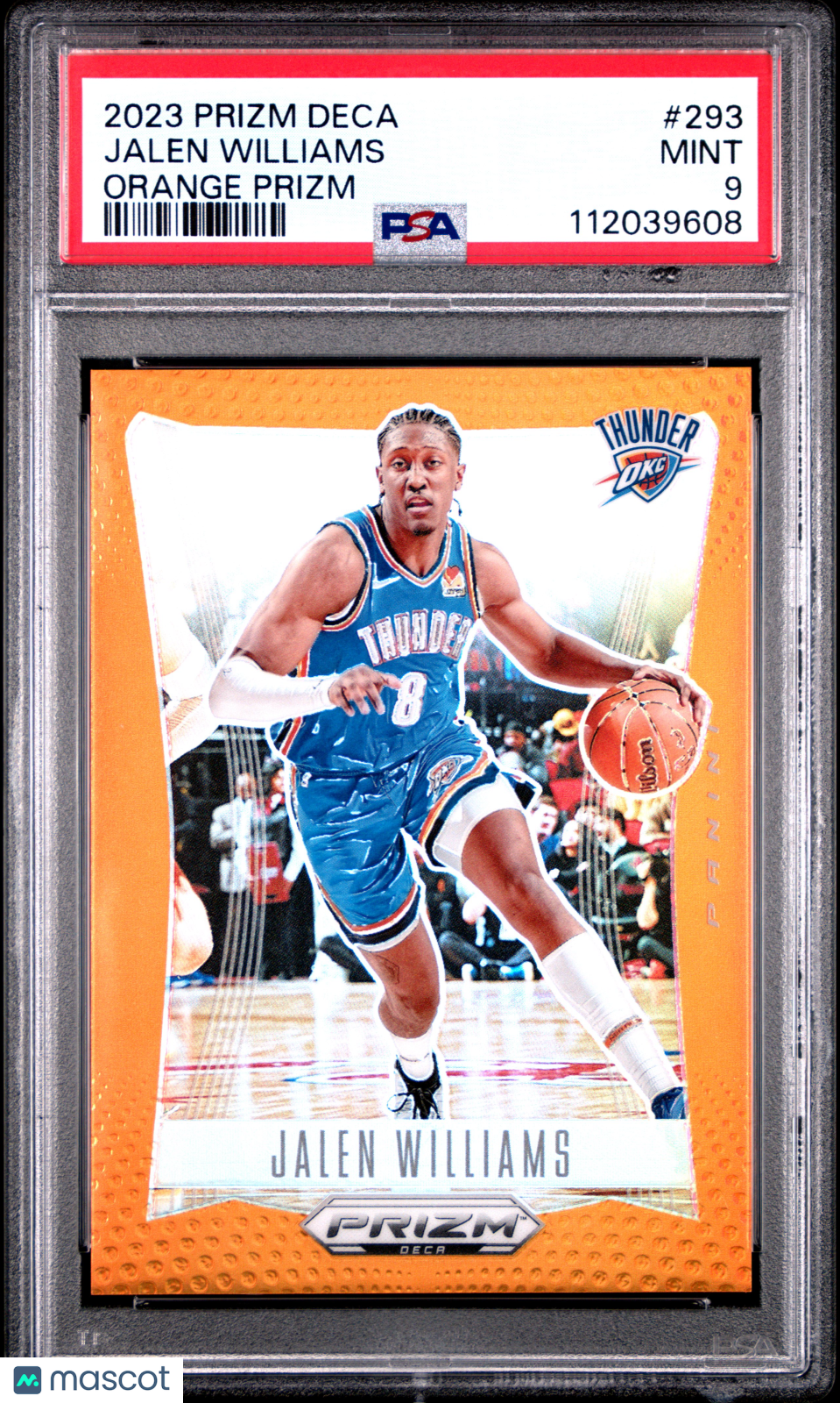 Jalen Williams 2023-24 Prizm Deca Orange Prizm OKC Thunder 1/49 PSA 9
