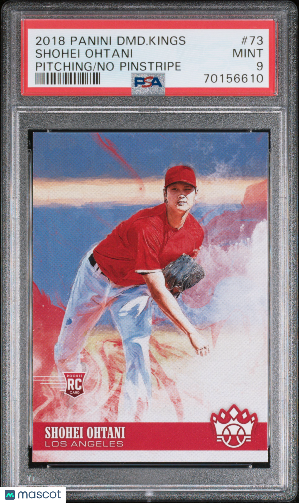 Shohei Ohtani 2018 Diamond Kings Pitching No Pinstripe Rookie RC Angels PSA 9