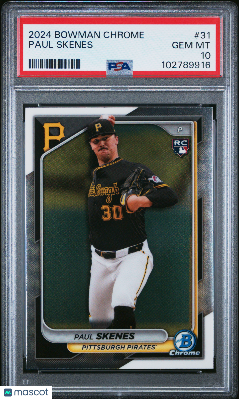 Paul Skenes 2024 Bowman Chrome Rookie RC Pittsburgh Pirates #31 PSA 10