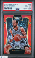 Manu Ginobili 2015-16 Select Red Prizm San Antonio Spurs 13/149 PSA 10