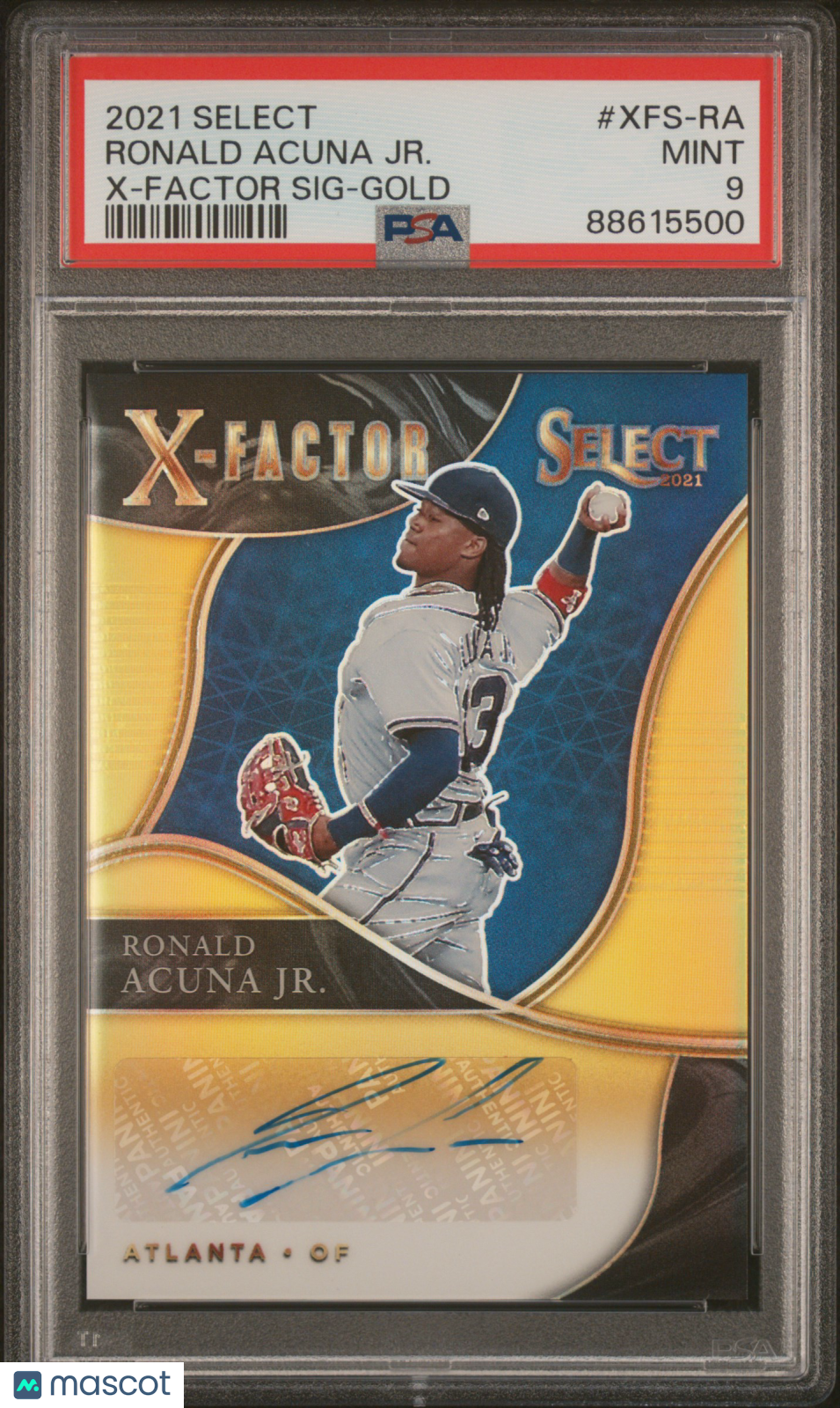 Ronald Acuna Jr. 2021 Select X-Factor Auto Autograph GOLD Braves 9/10 PSA 9